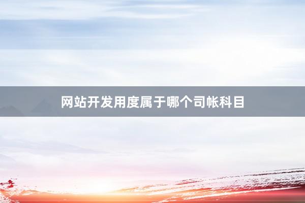 网站开发用度属于哪个司帐科目